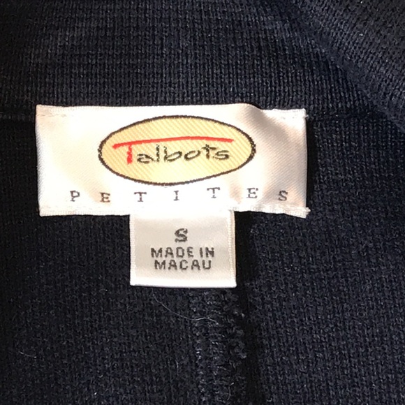 Talbot Petites small woman’s navy blue sweater button up jacket - Picture 5 of 5